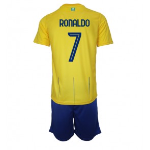 Al-Nassr Cristiano Ronaldo #7 kläder Barn 2023-24 Hemmatröja Kortärmad (+ korta byxor)